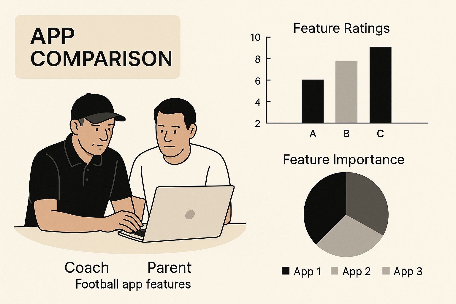 Infographic about football apps to track kids progress