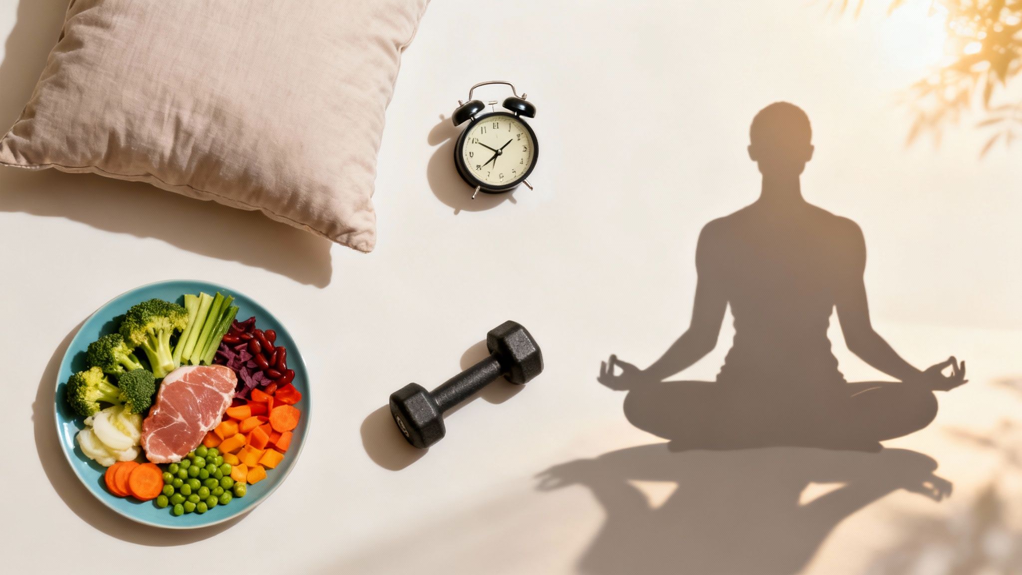 A person meditating outdoors to improve focus and energy