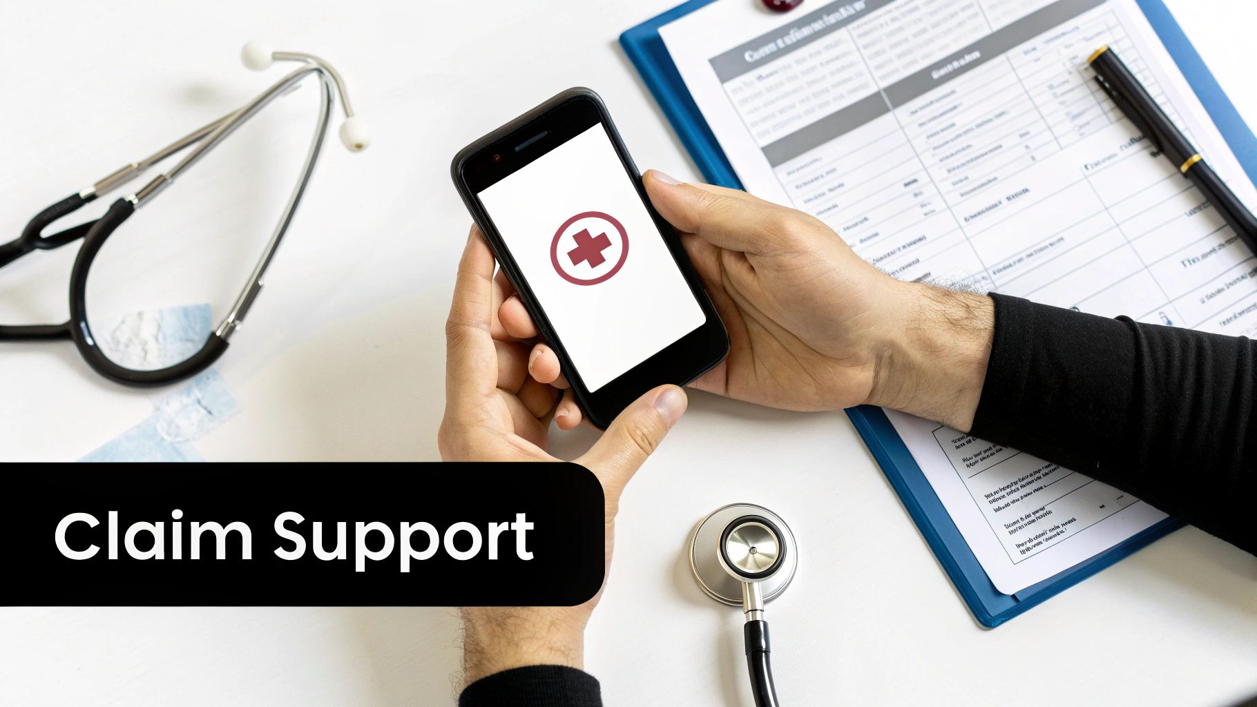 A person confidently signing a document at a desk