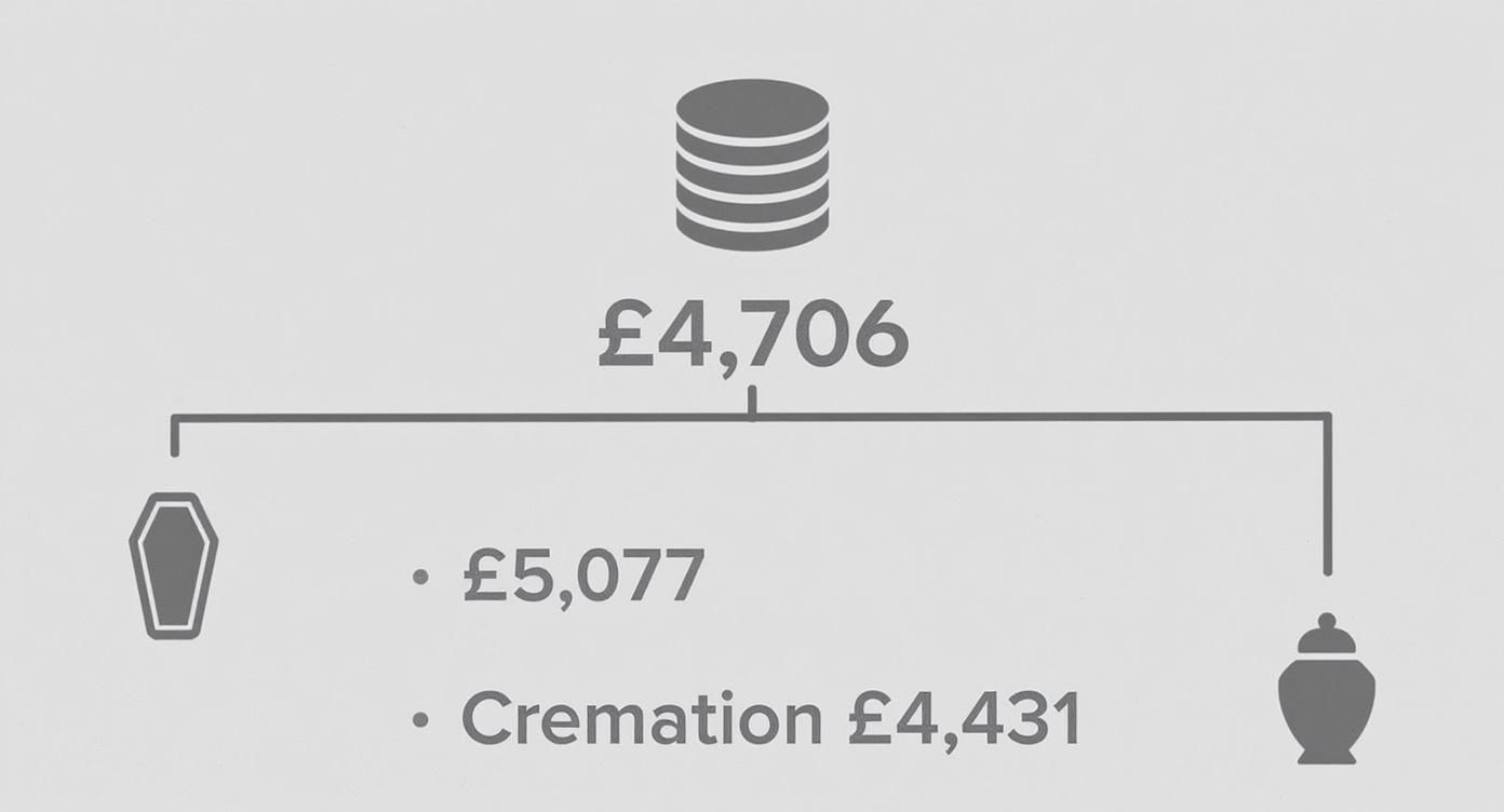 Infographic about how much does an average funeral cost