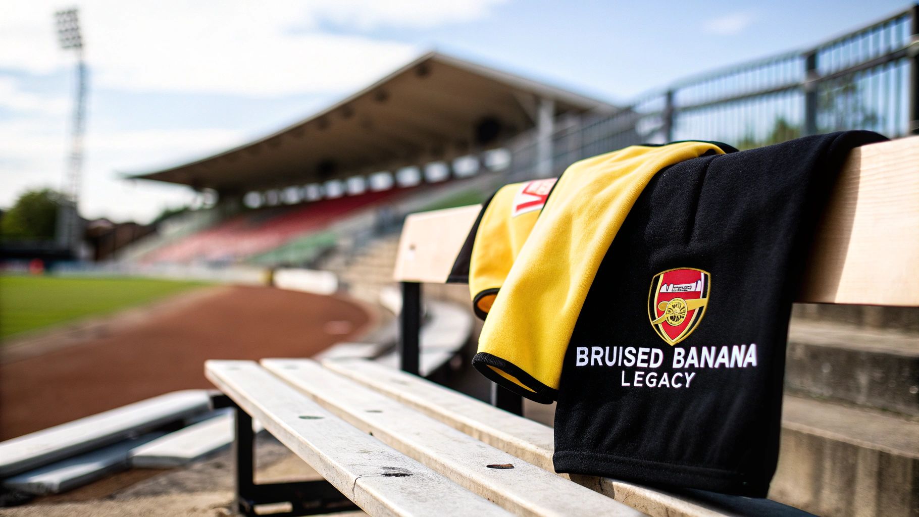 A stylised image of the iconic Arsenal bruised banana kit.