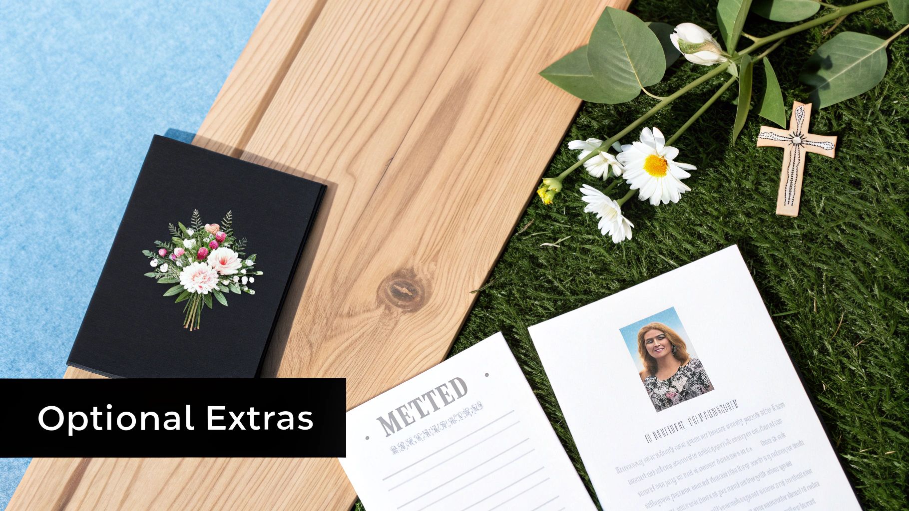 A display of funeral floral tributes
