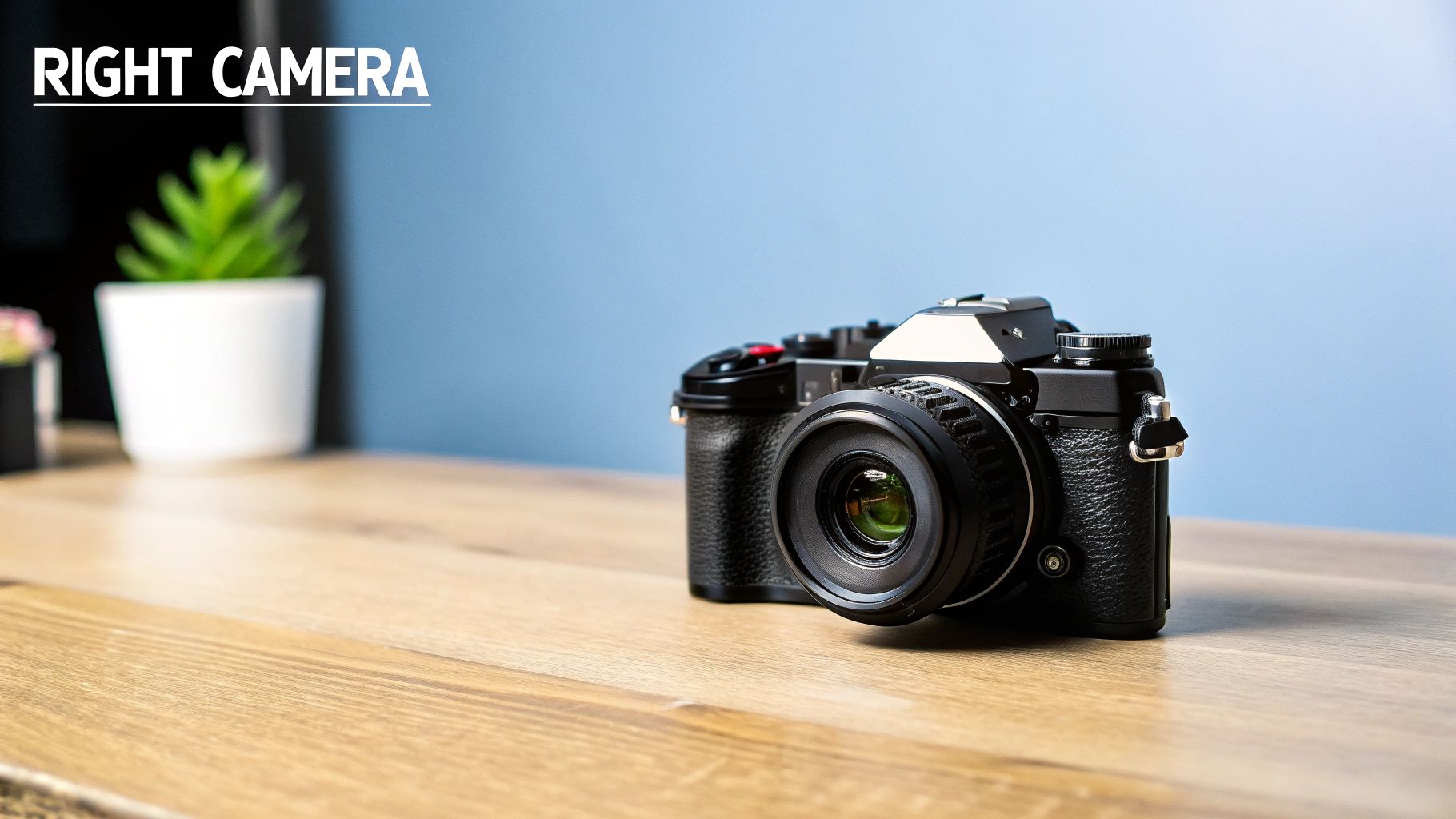 A person setting up a camera on a tripod next to a football pitch.