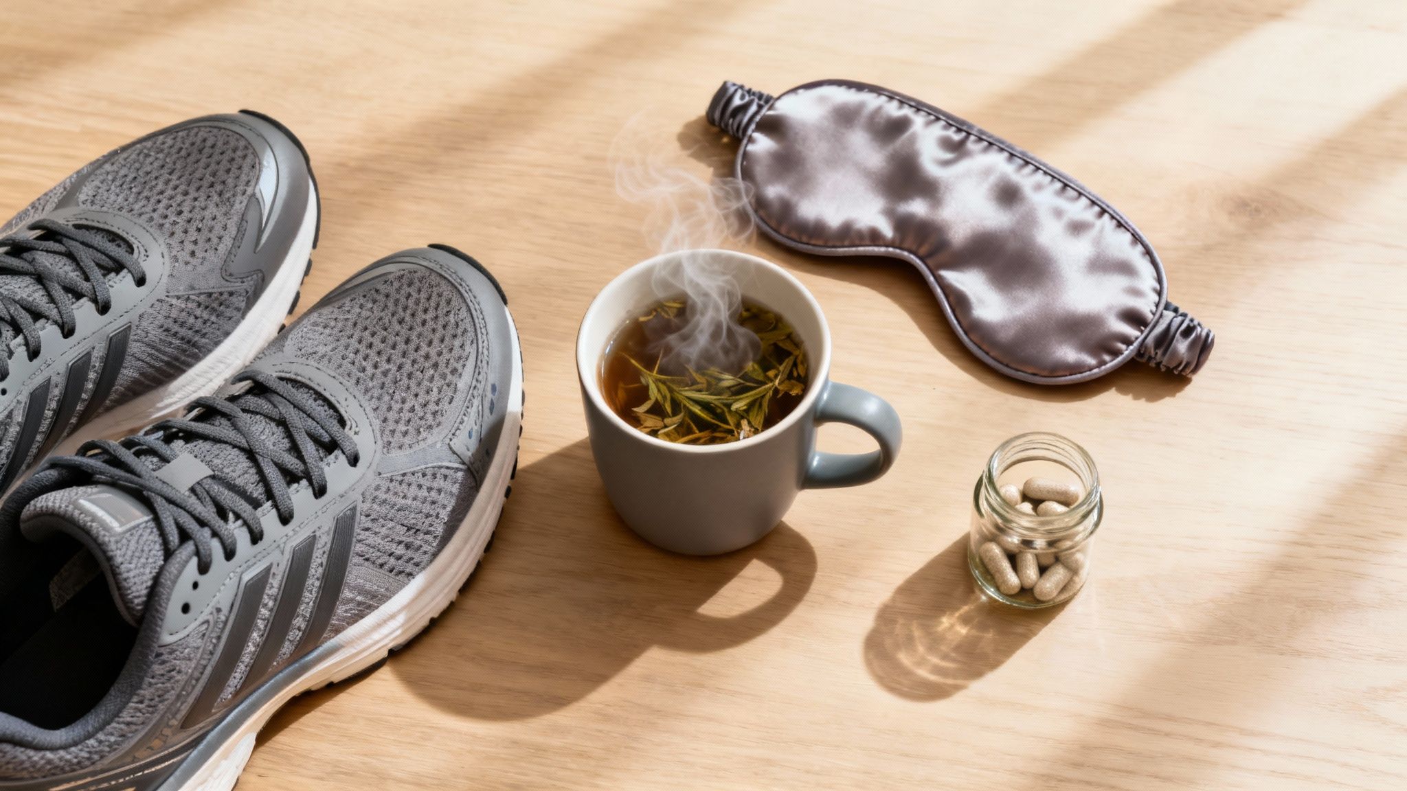 Woman meditating peacefully outdoors.