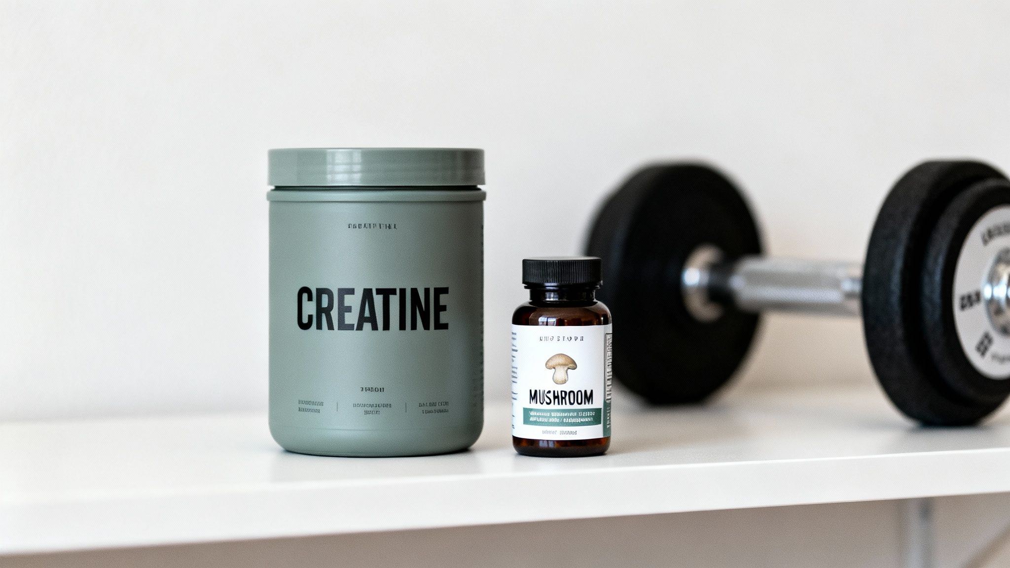 A man in workout gear mixing a supplement drink.