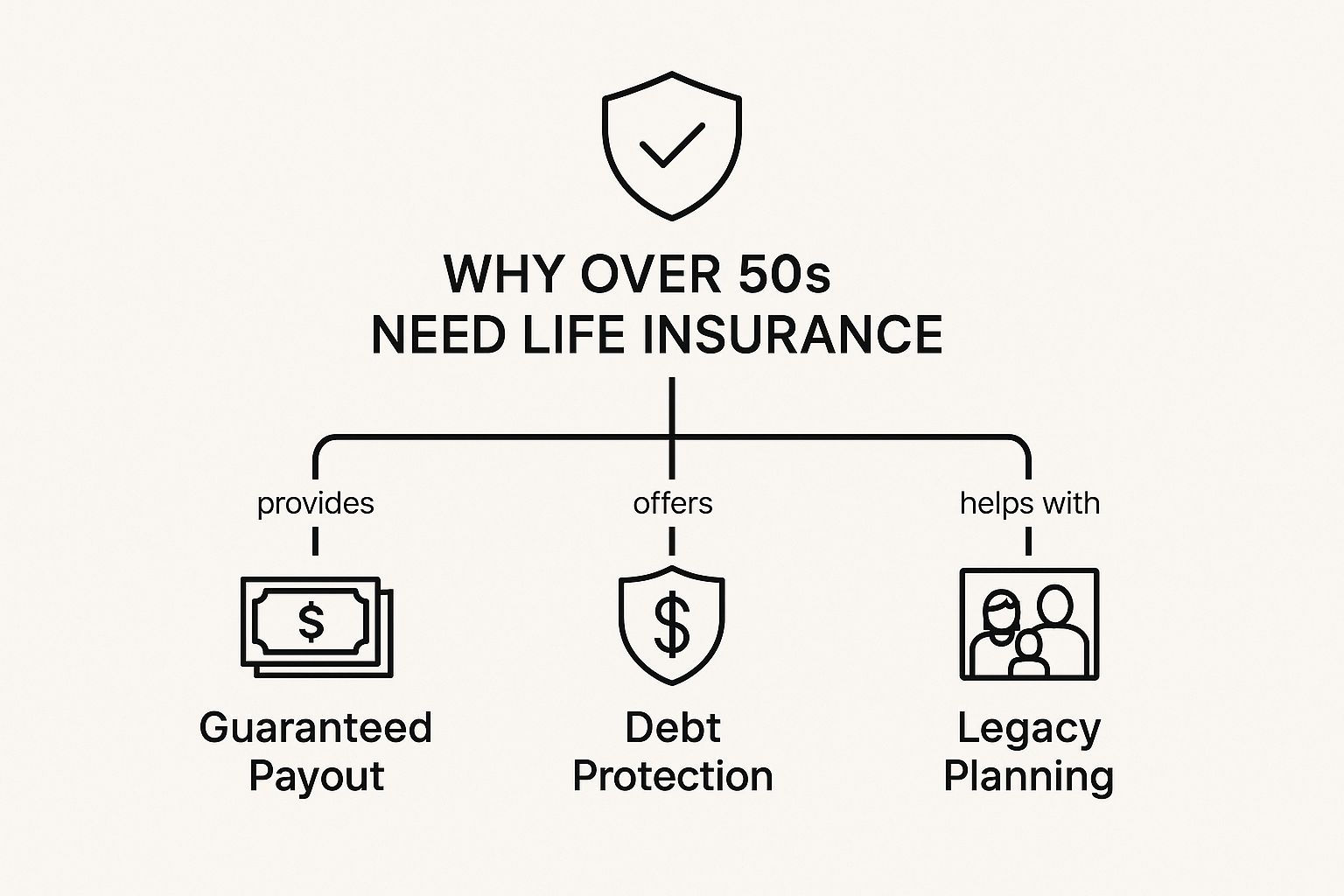 Infographic about life insurance for over 50s uk