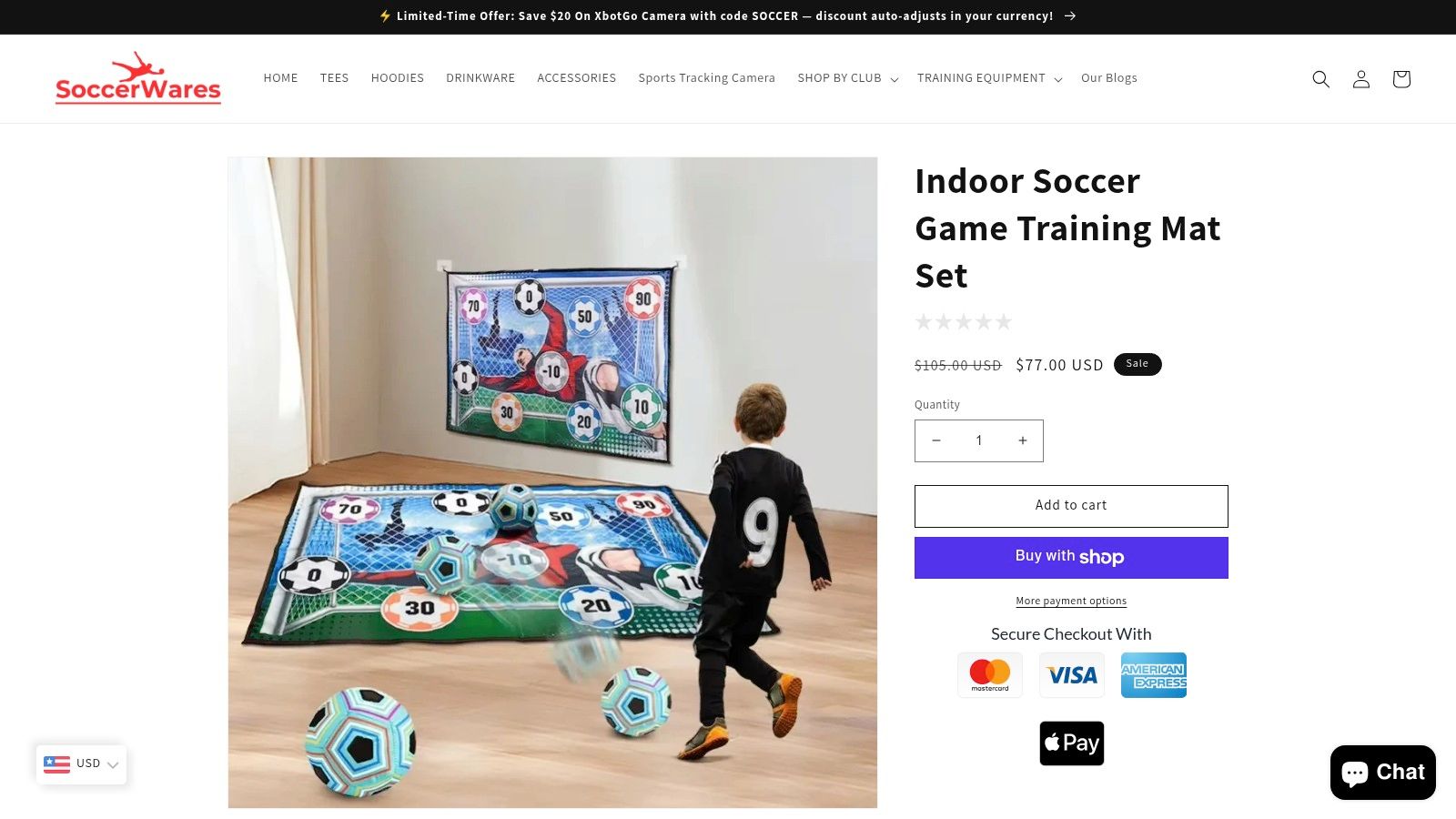 Indoor Soccer Game Training Mat Set