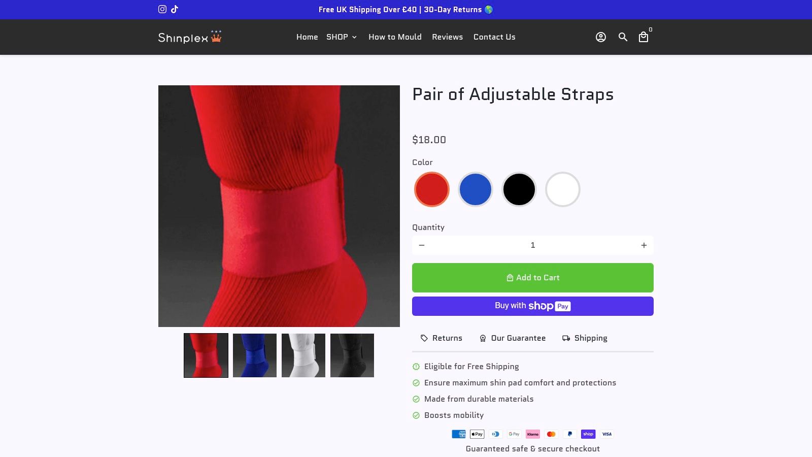 Shinplex Adjustable Shin Pad Straps