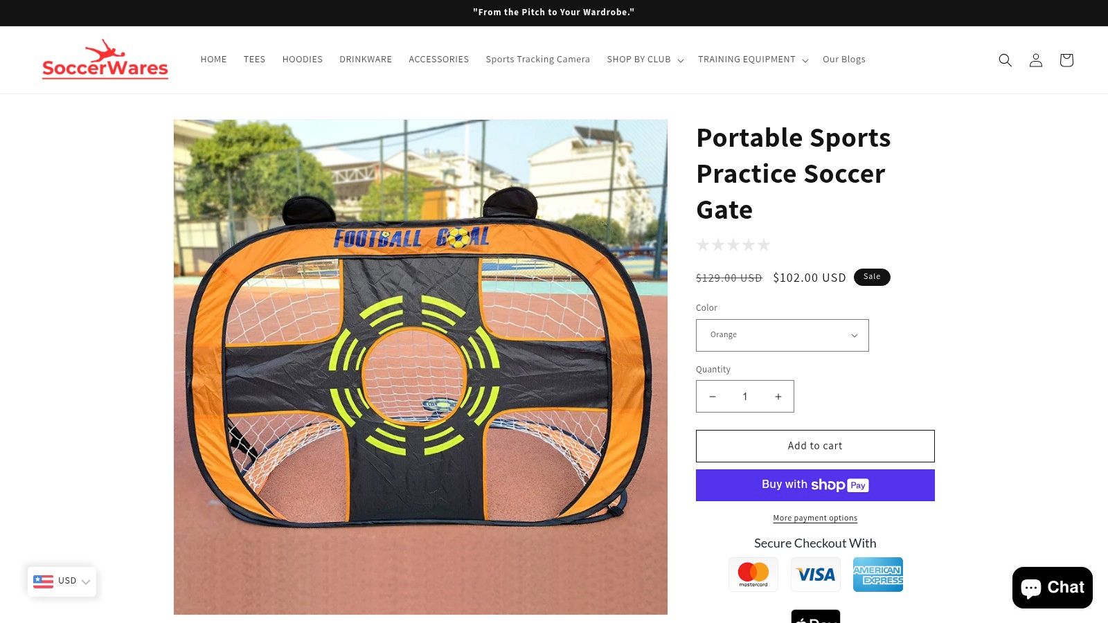 SoccerWares Portable Sports Practice Soccer Gate