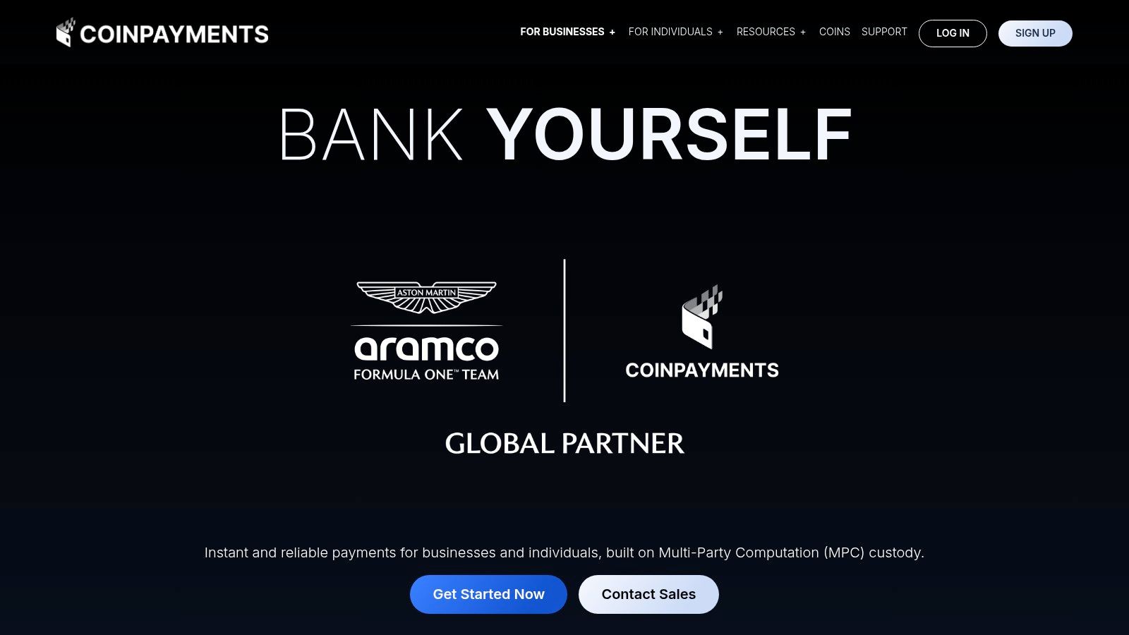 The CoinPayments dashboard, showing wallet balances and transaction history.