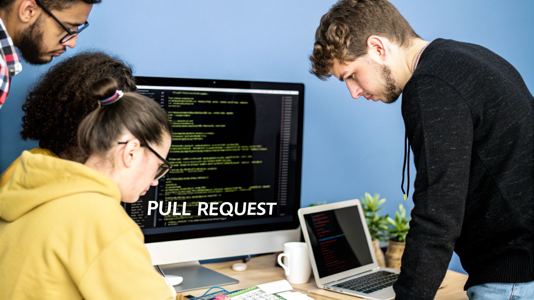 Image depicting merging in github