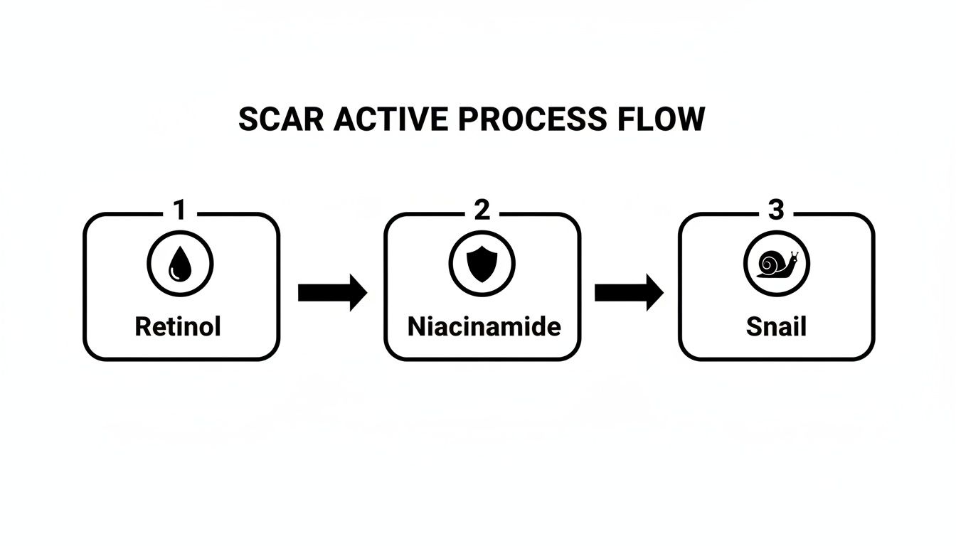 Infographic about korean skincare for acne scars