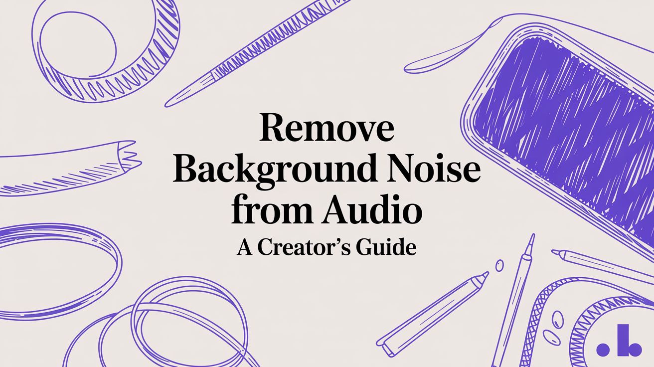 Remove Background Noise from Audio A Creator's Guide