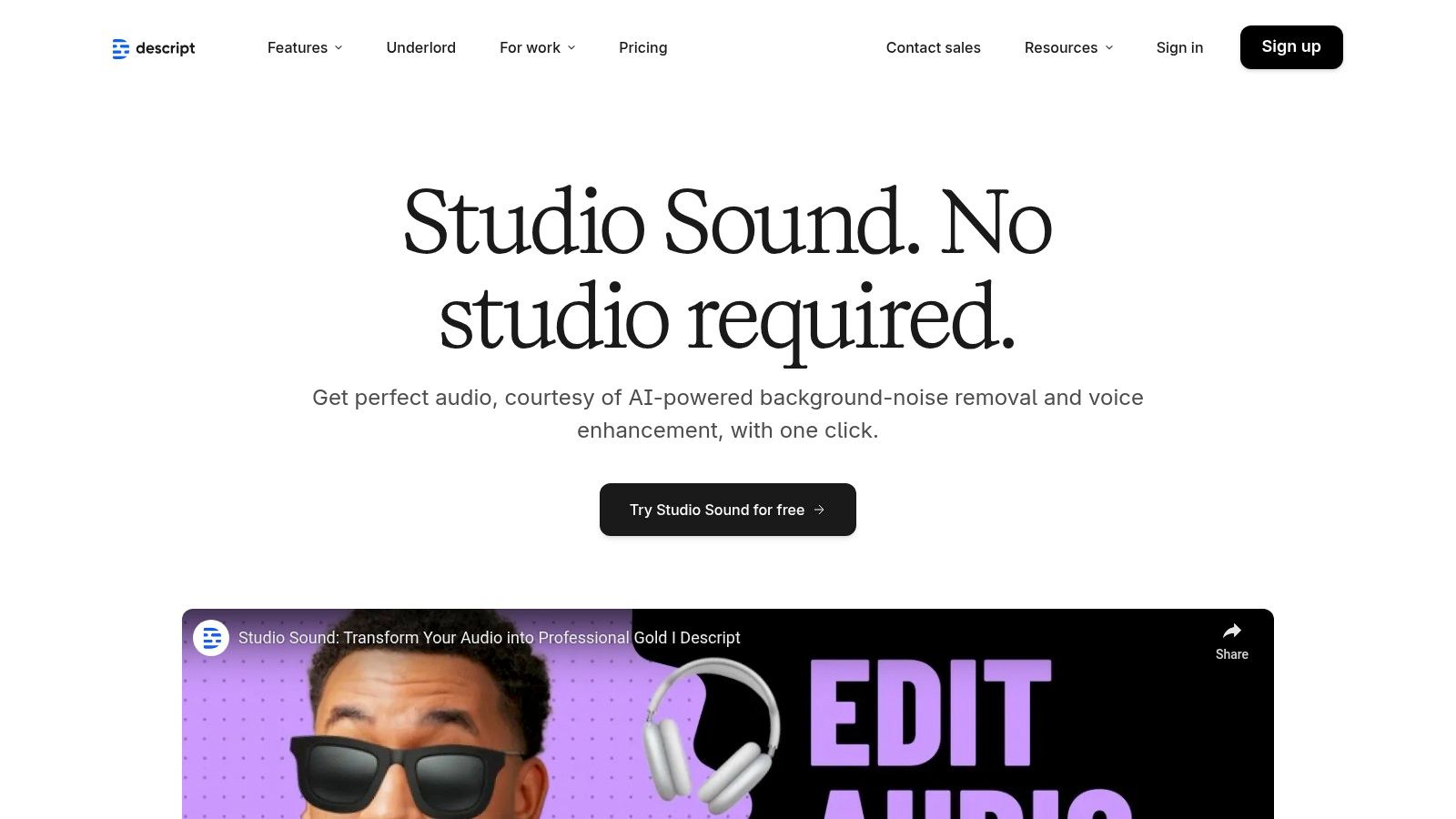 Descript – Studio Sound