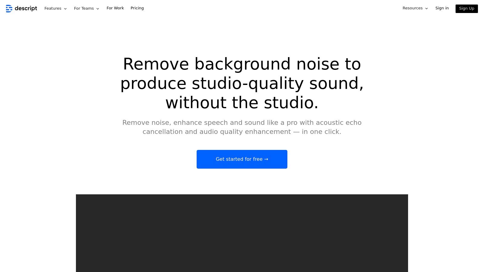 Descript – Studio Sound