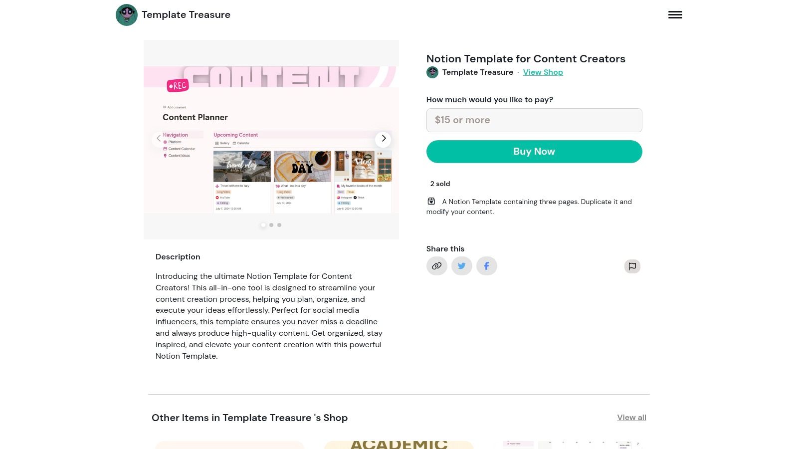 Ko-fi Shops (Notion Template Sellers)
