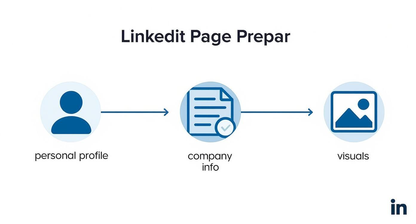 Infographic about how to create a business profile on linkedin