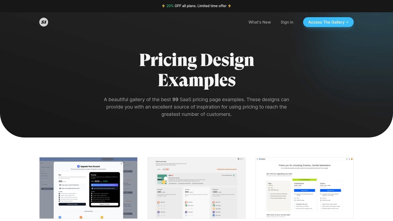 SaaS Interface – Pricing Design Examples