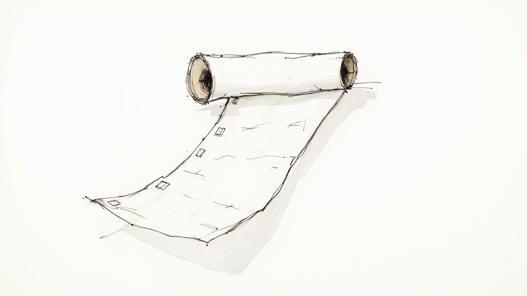 Eine Person schreibt konzentriert an einem Exposé für ihre Bachelorarbeit an einem Holztisch mit Laptop und Notizen.