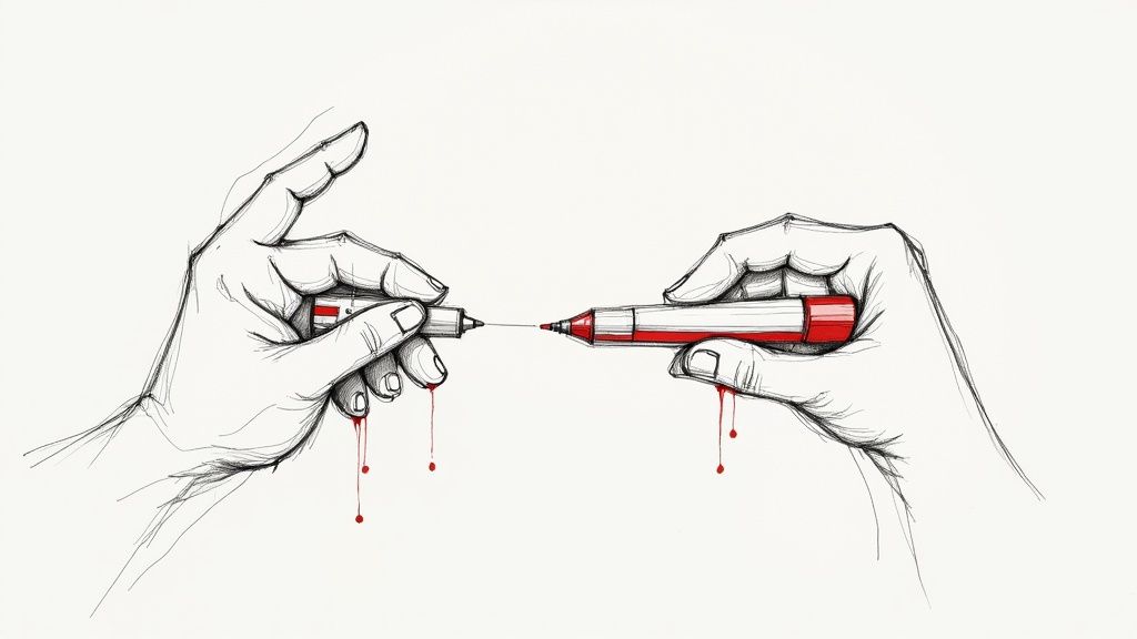 Ein hölzerner Richterhammer liegt auf einem Stapel juristischer Bücher, was rechtliche und ethische Aspekte symbolisiert.