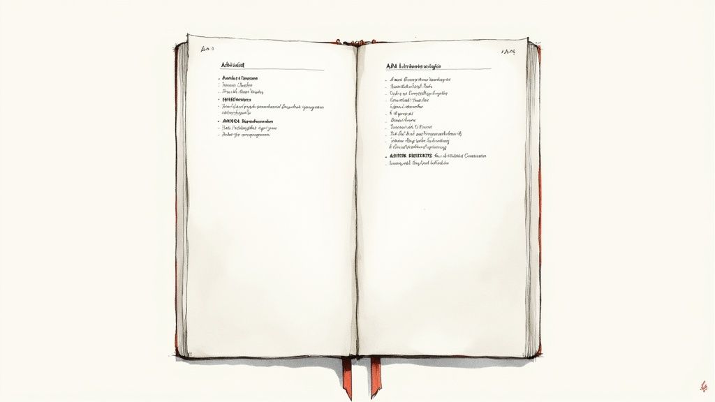 Eine Person schreibt Notizen in ein Buch, umgeben von weiteren Büchern, was die sorgfältige Recherchearbeit symbolisiert.