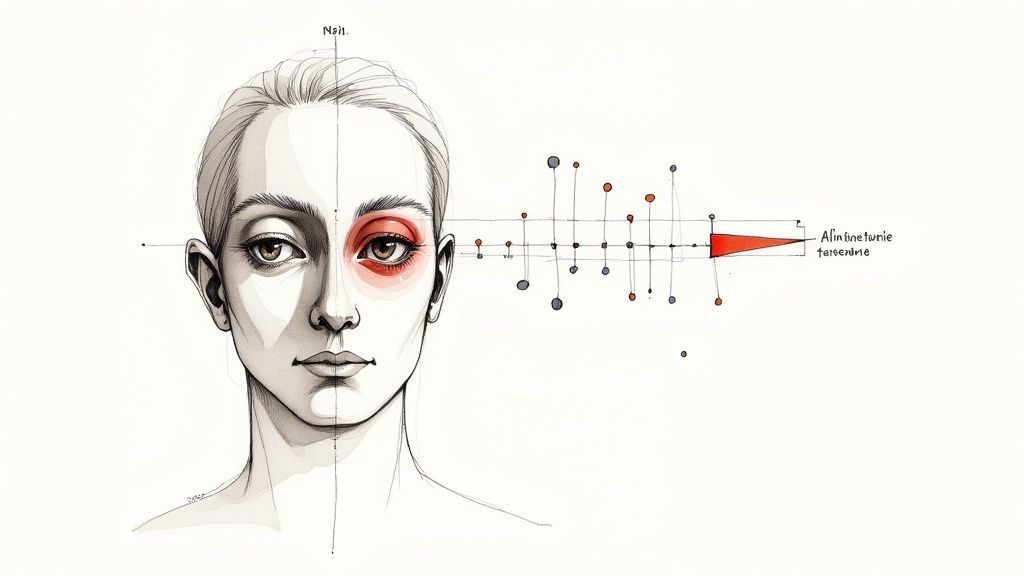 Eine Person blickt nachdenklich in die Ferne, was die Reflexion und den Ausblick symbolisiert.