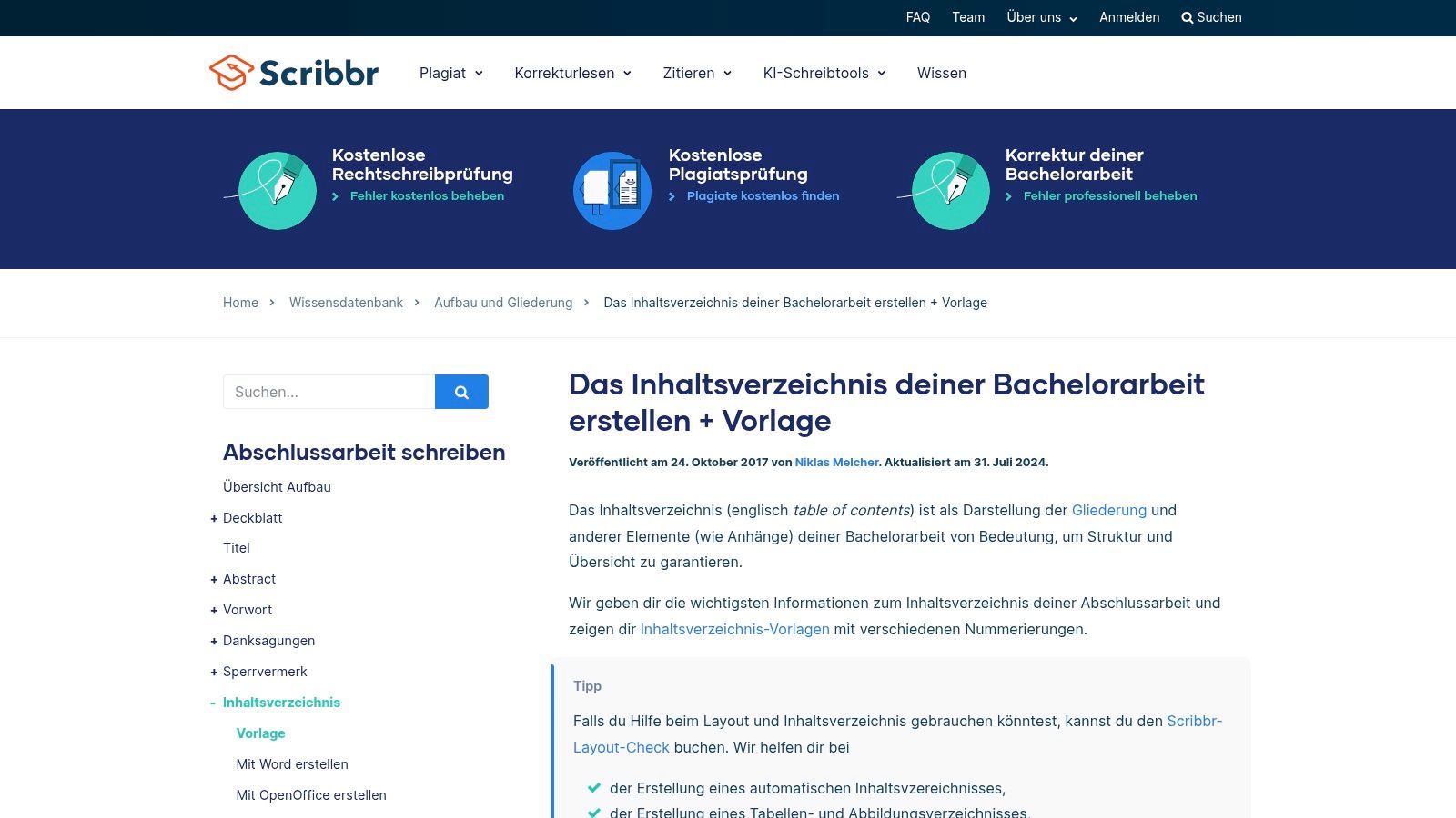 1. Scribbr (DE): Der didaktische Allrounder für Word-Nutzer