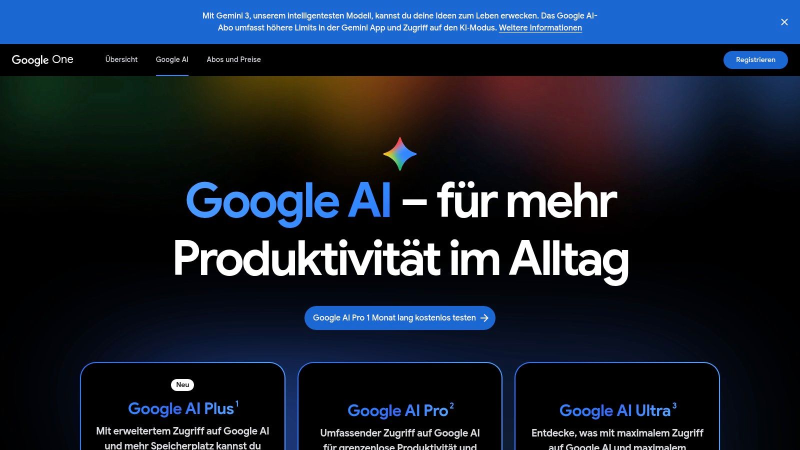 Google AI (Gemini) / Google One AI‑Pläne