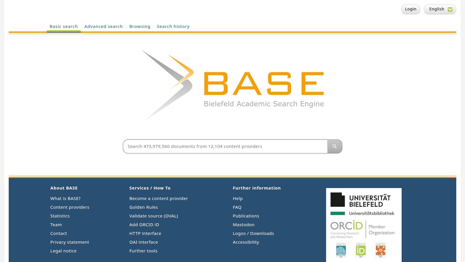 Suche nach wissenschaftlichen Arbeiten auf BASE – Bielefeld Academic Search Engine