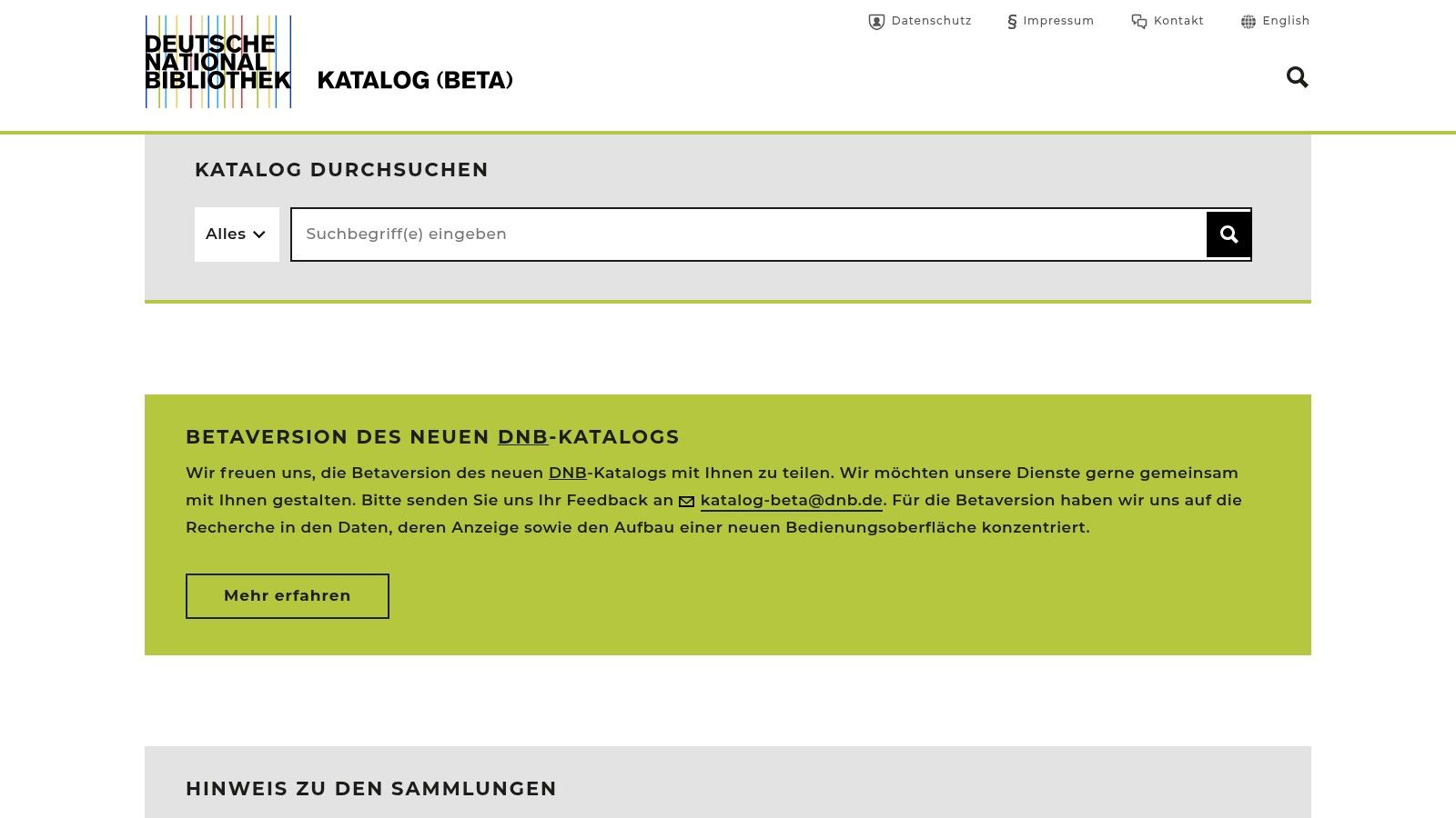 Die Katalogsuche der Deutschen Nationalbibliothek bietet Zugang zu qualitätsgeprüften Dissertationen