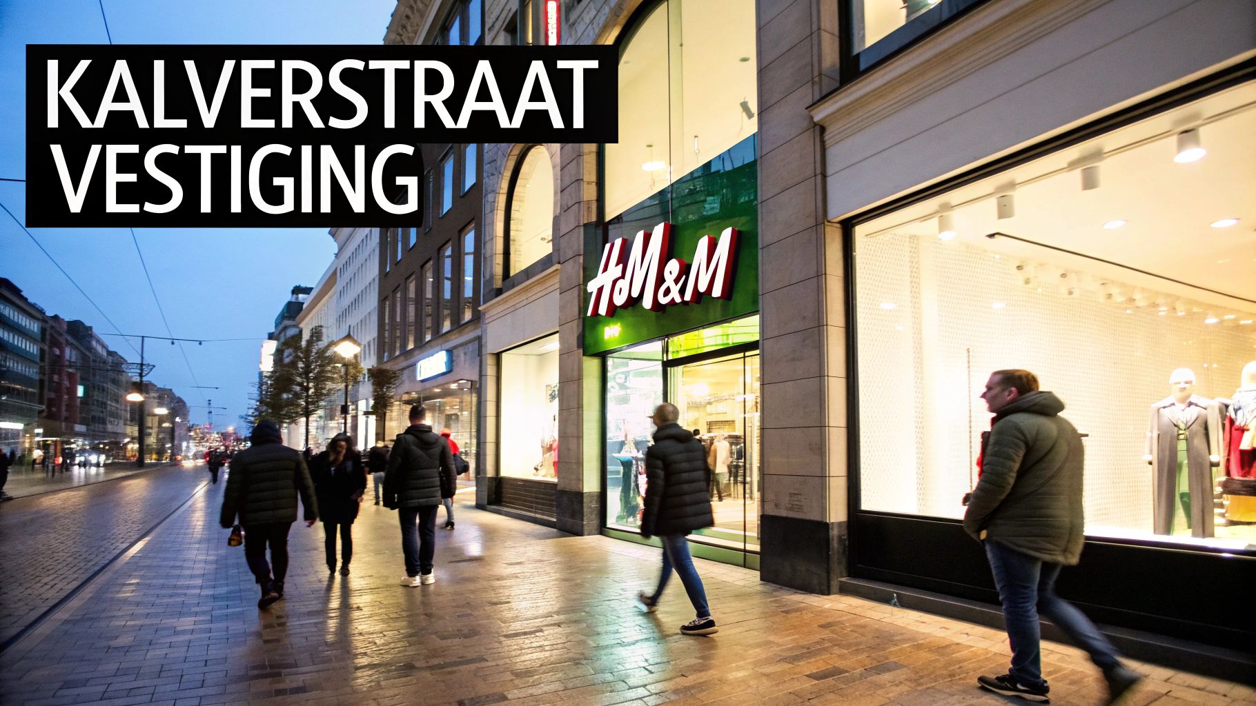 Een foto van de indrukwekkende H&M flagship store op de Dam in Amsterdam