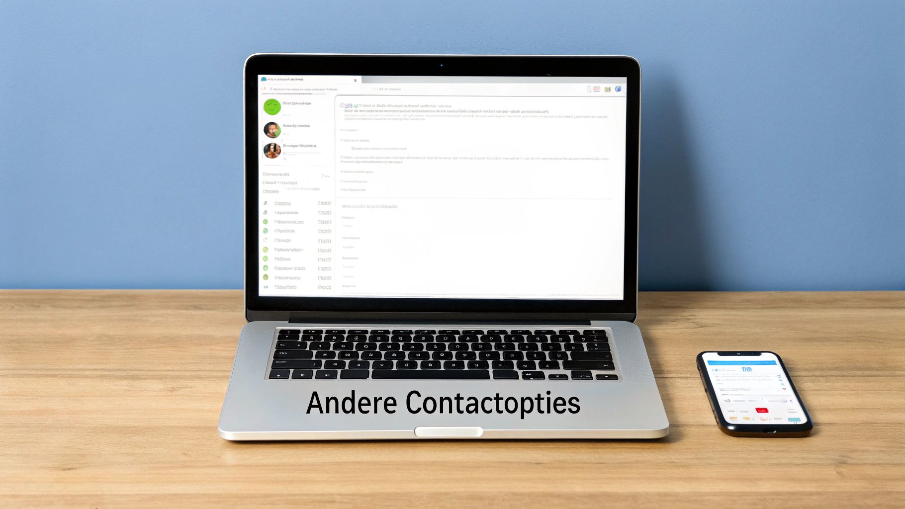 Een persoon die de online chat van Lebara gebruikt op een laptop