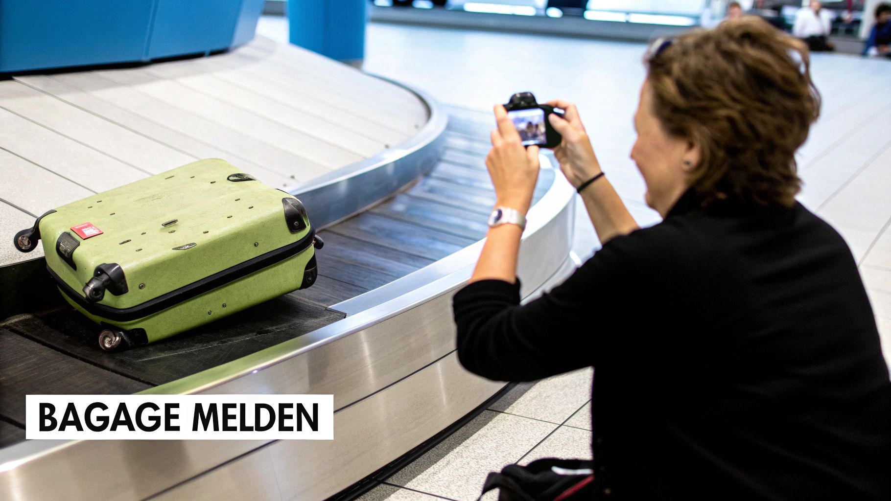 Koffers op een bagageband