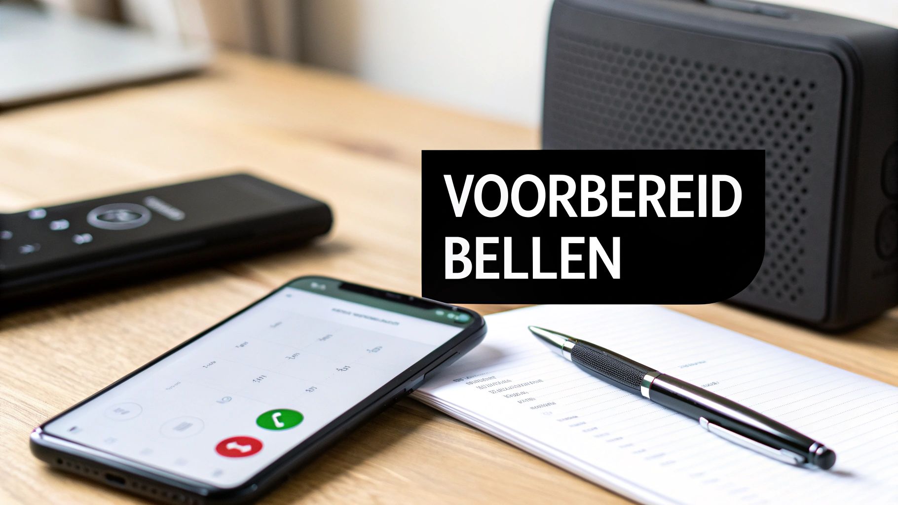 Een persoon die aantekeningen maakt voordat hij de klantenservice belt