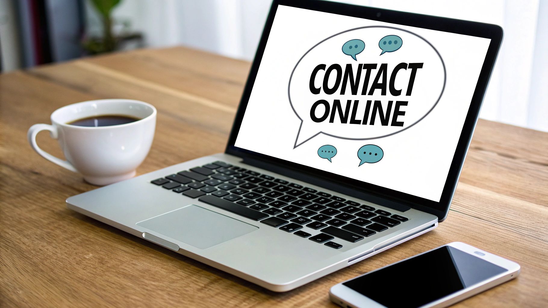 Laptop met Booking.com chatvenster