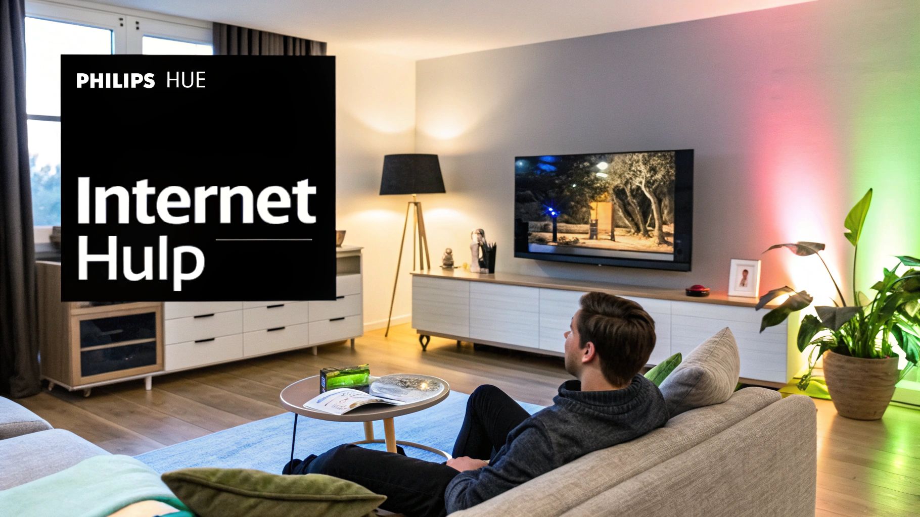 Iemand die probeert een smart TV te verbinden met het internet.