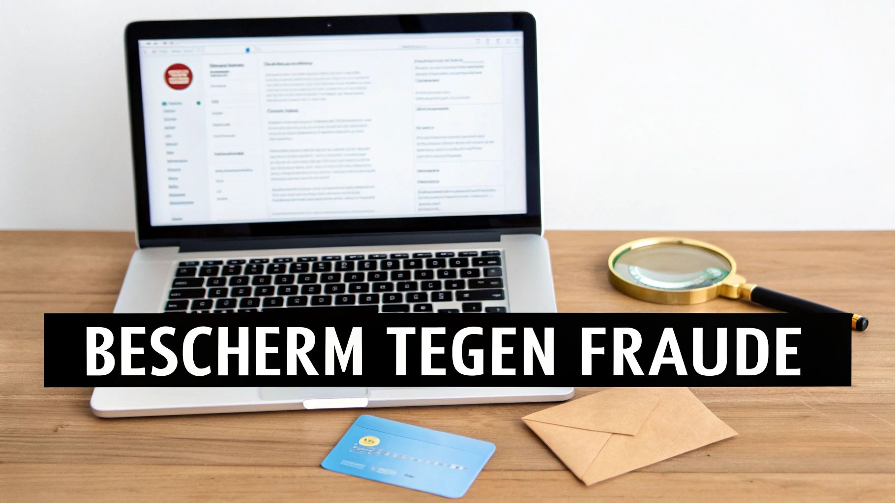 Een persoon die veilig online boekt op een laptop