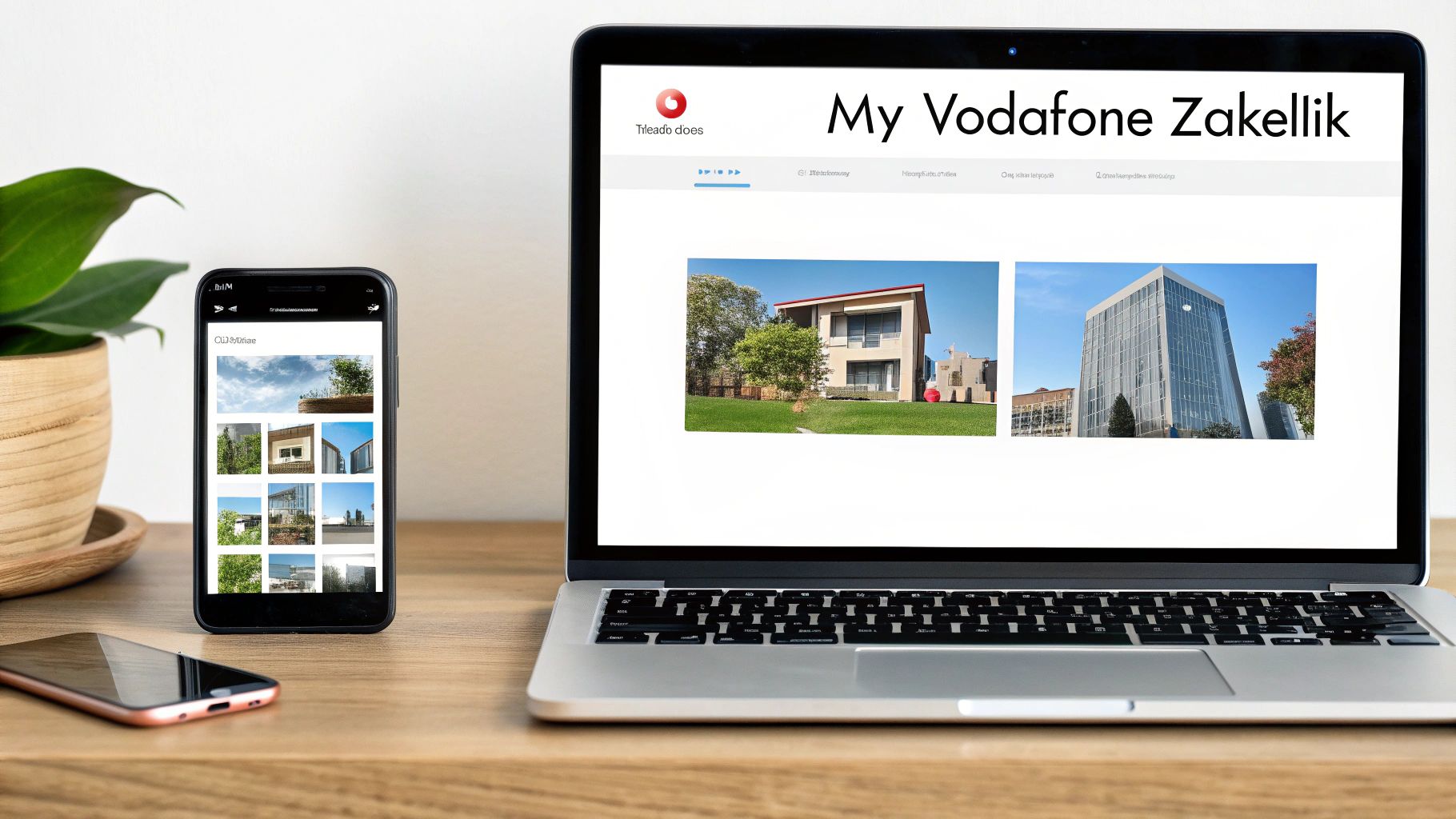 Laptop met het My Vodafone Zakelijk portaal op het scherm