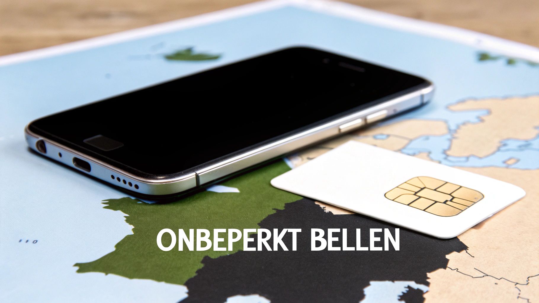 Een persoon die ontspannen op de bank zit en aan het bellen is