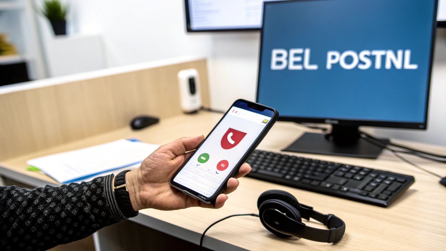 Vrouw controleert haar PostNL pakketstatus op haar telefoon