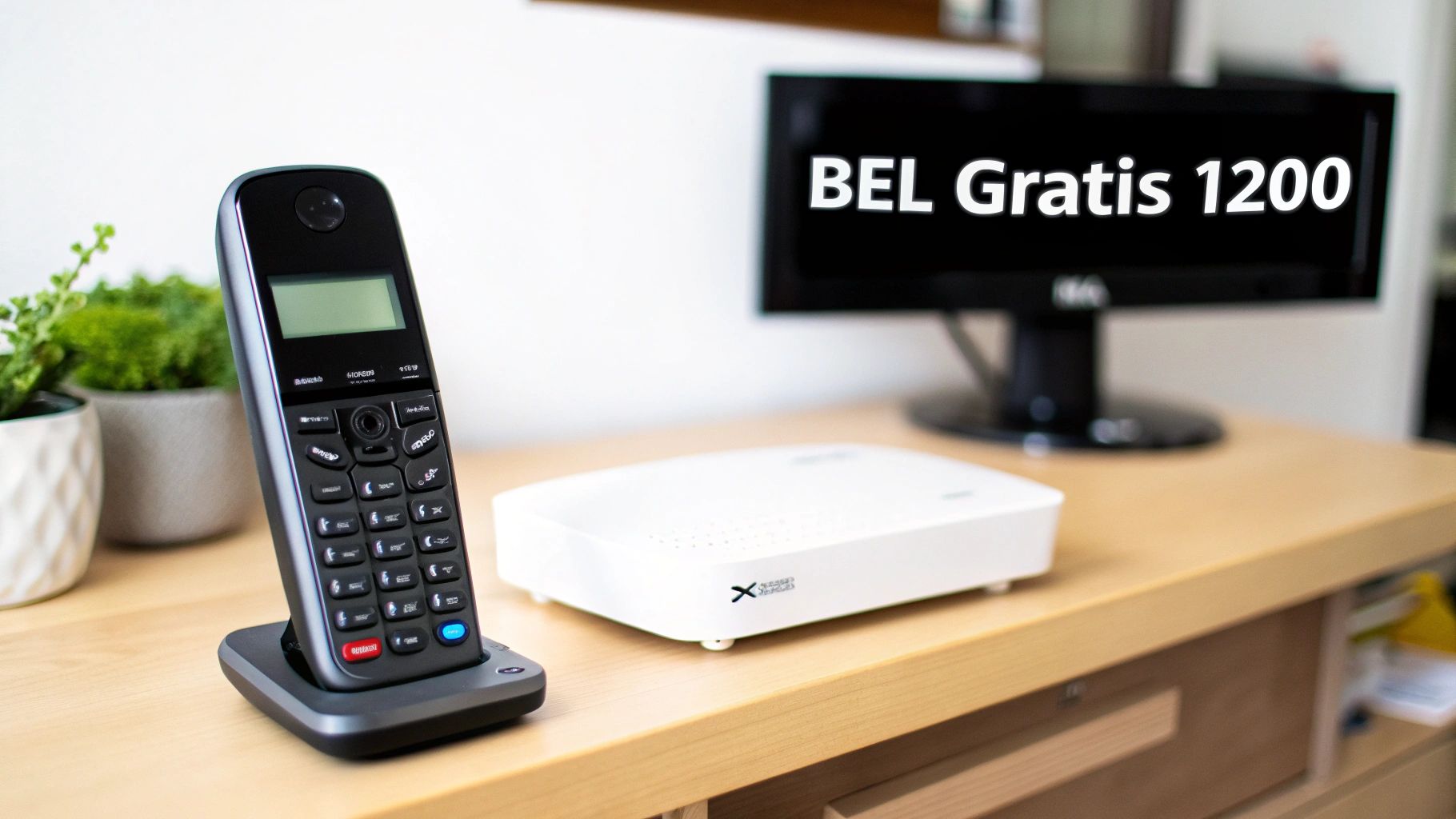 Een persoon die belt met de klantenservice van Ziggo in een modern kantoor