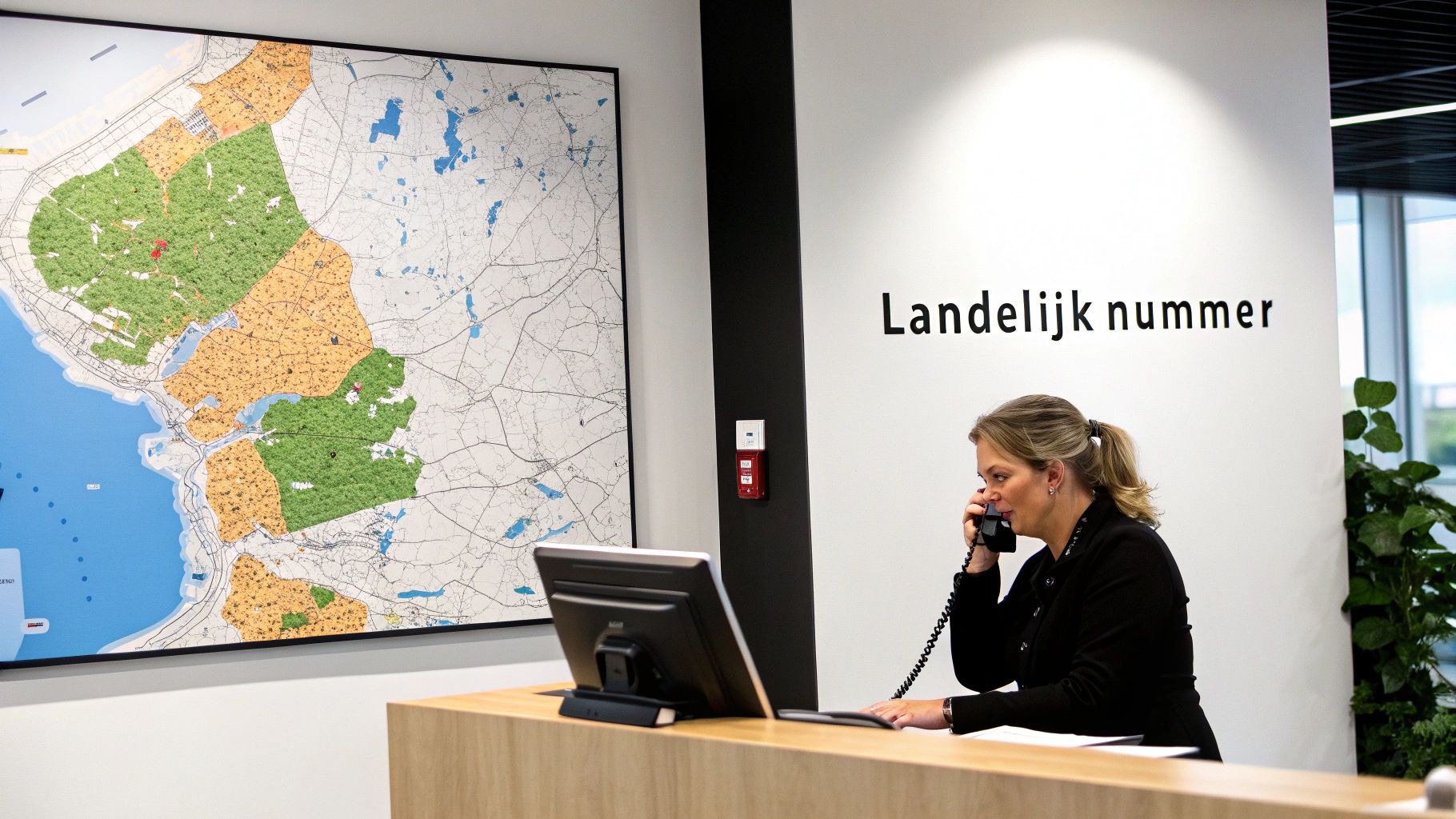 Een vrouw die zorgeloos belt en de kosten van een 088-nummer checkt