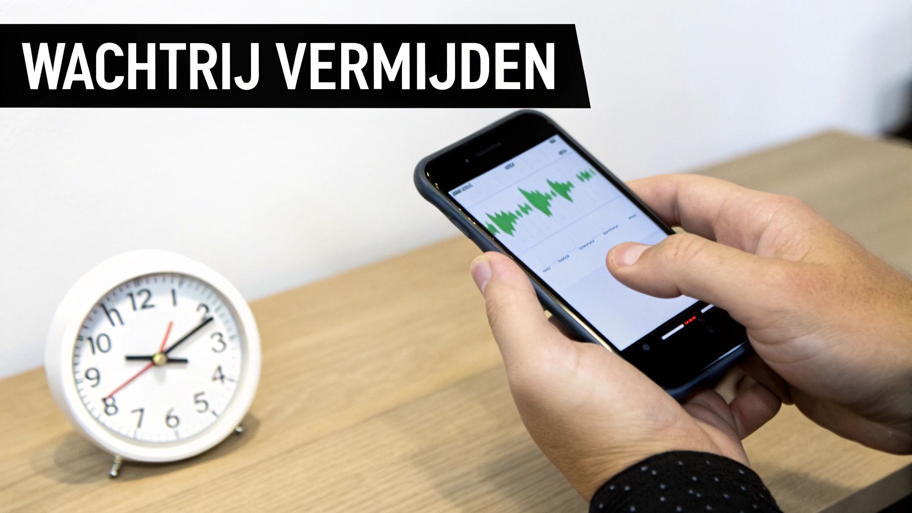 Een klok die een strategische tijd aangeeft om de klantenservice te bellen