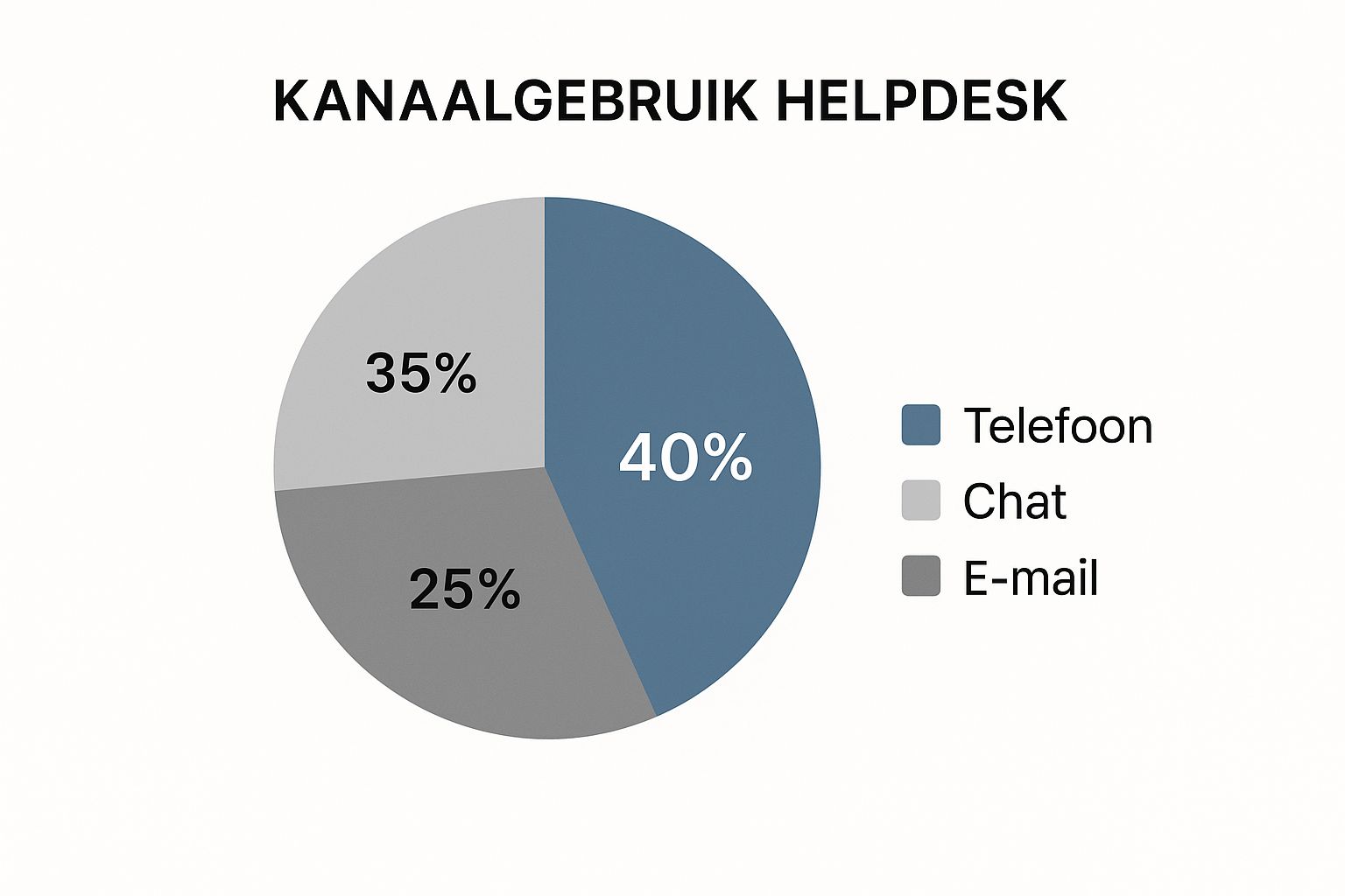Infographic die het kanaalgebruik van de Vodafone helpdesk toont