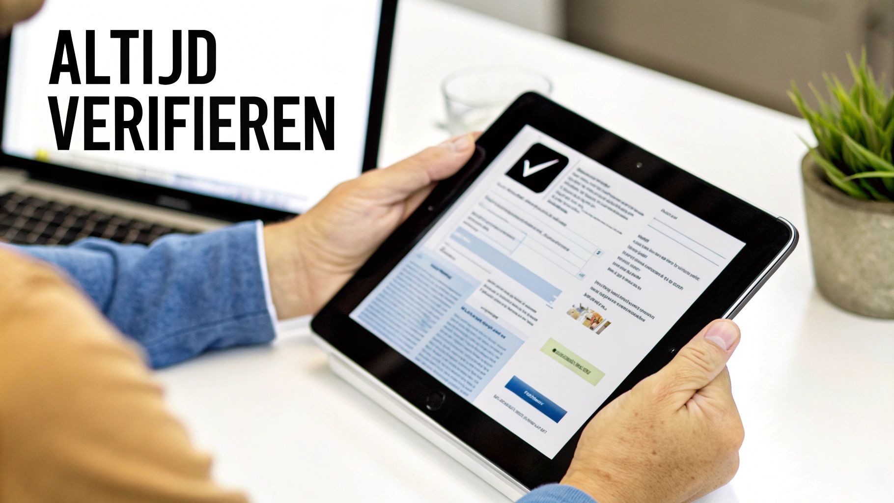 Een vrouw gebruikt haar smartphone om contact op te nemen met de klantenservice.