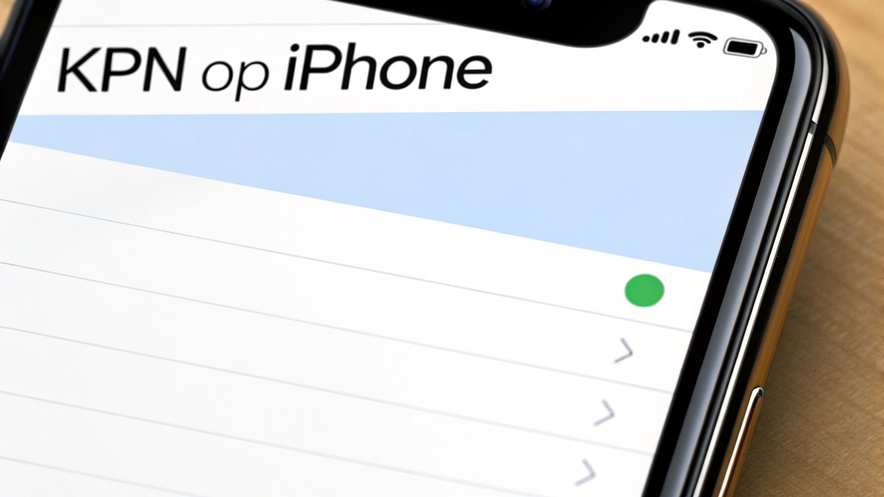 Een iPhone toont de contacten-app, waarbij een nieuw contact voor KPN wordt aangemaakt.