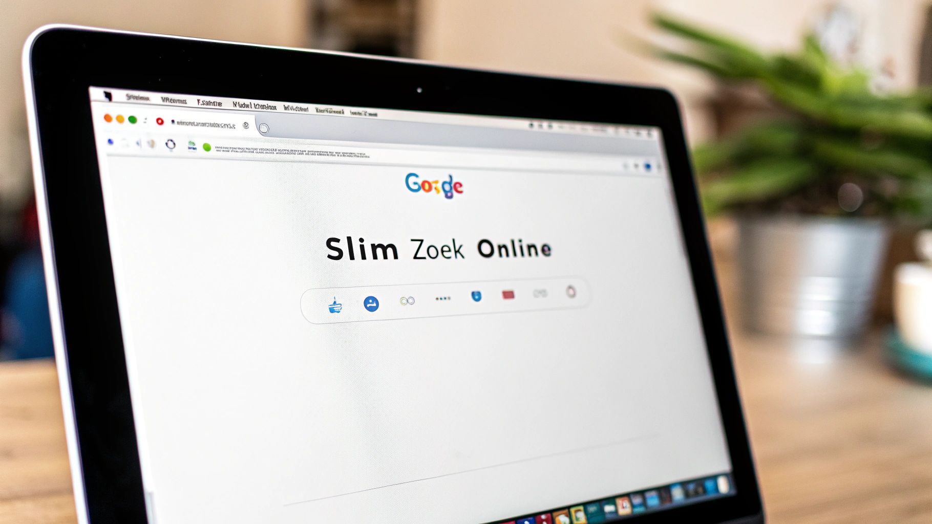 Persoon die geconcentreerd op een computerscherm zoekt.