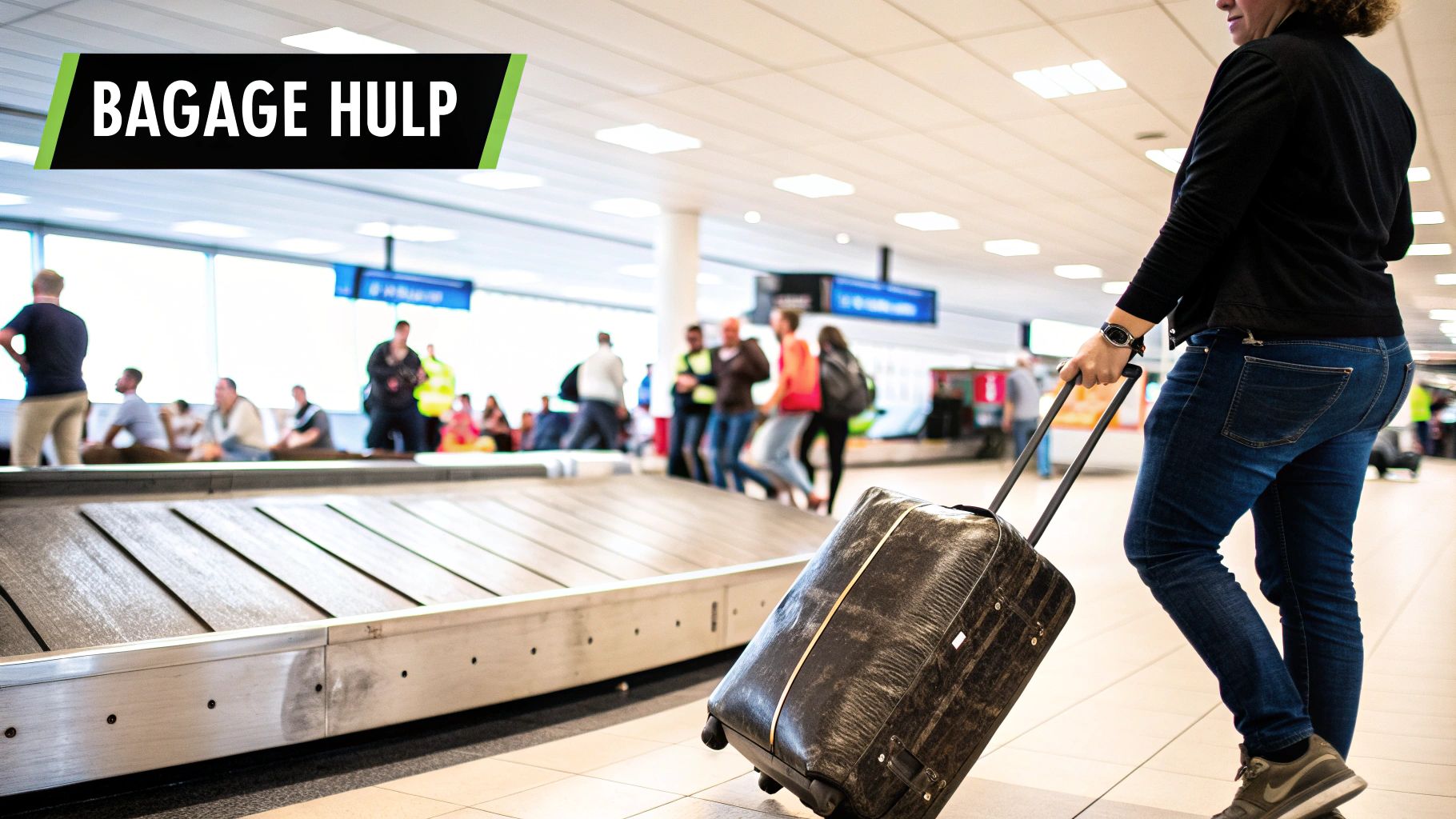 Een Vueling koffer op een bagageband op de luchthaven