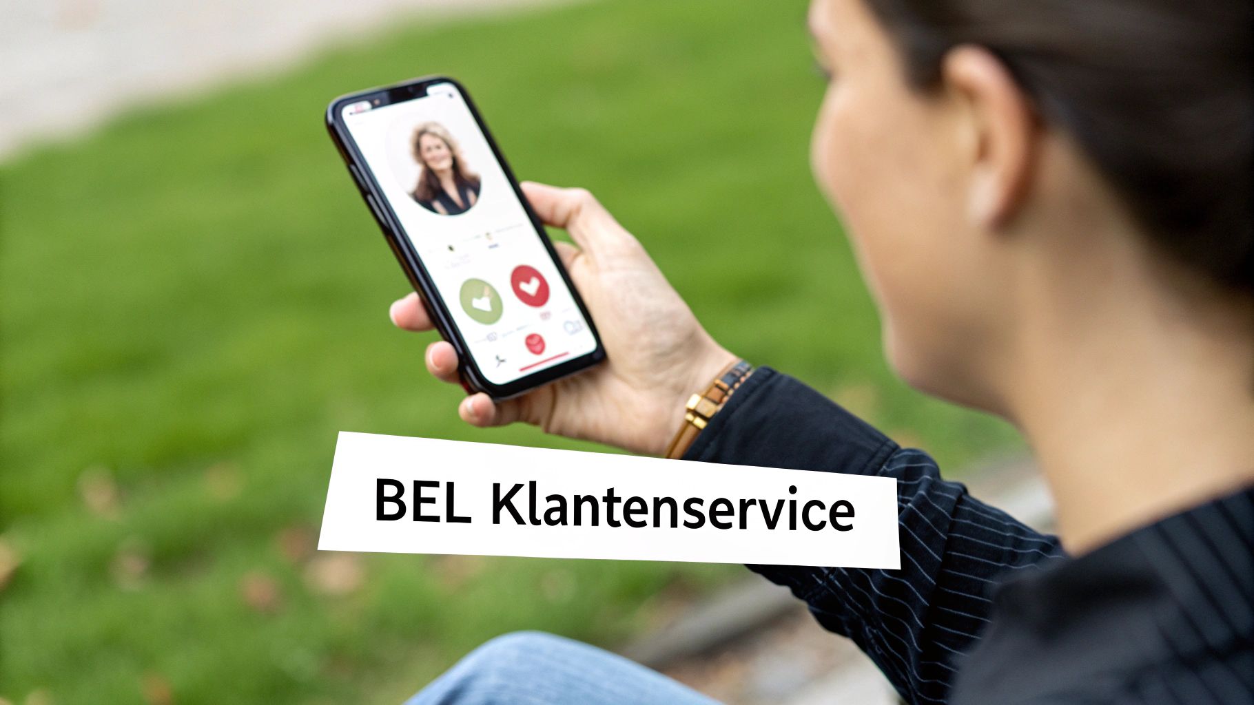 Een klantenservicemedewerker van MediaMarkt met een headset op, klaar om klanten te helpen.