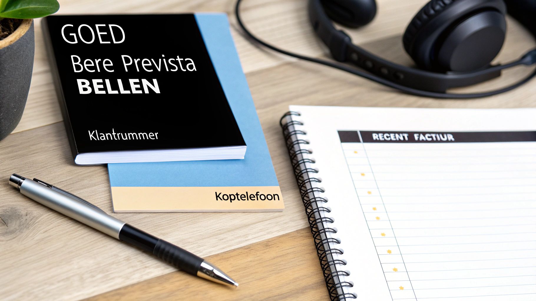 Een vrouw maakt notities tijdens een telefoongesprek met de klantenservice.